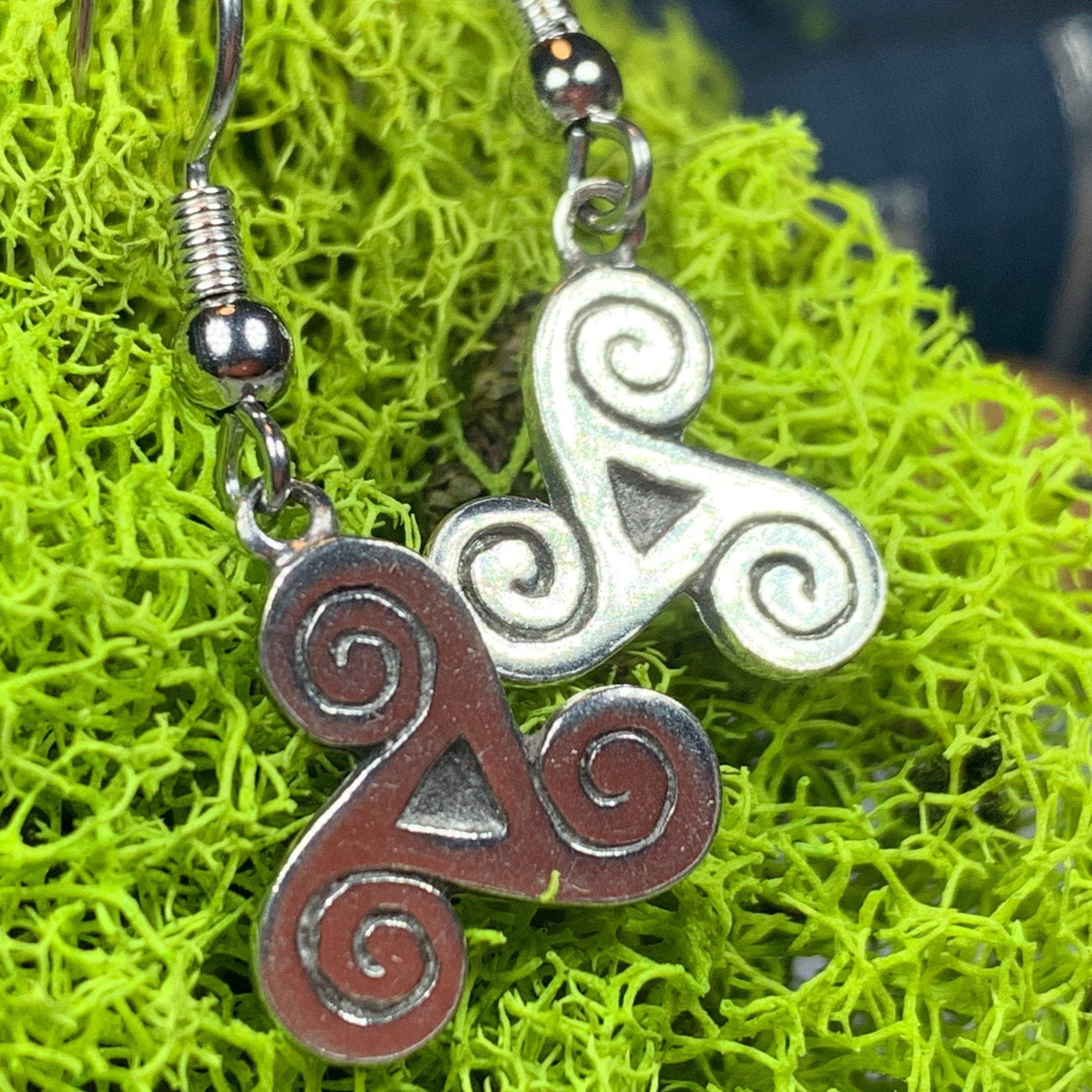 Pewter Triple Spiral Earrings