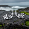 Celtic Dragon Post Back Earrings for Women