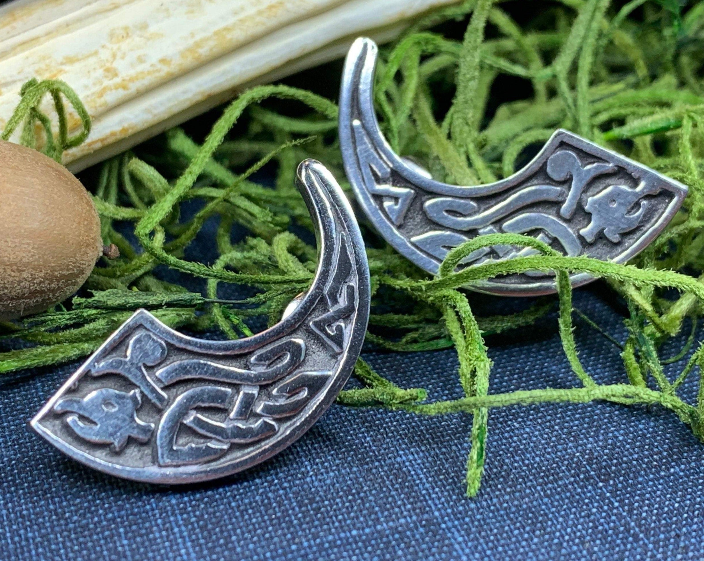 Celtic Dragon Post Back Earrings for Women