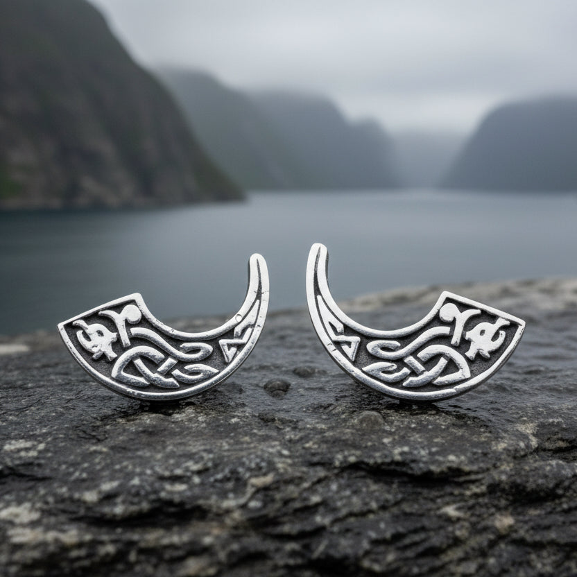 Celtic Dragon Post Back Earrings for Women