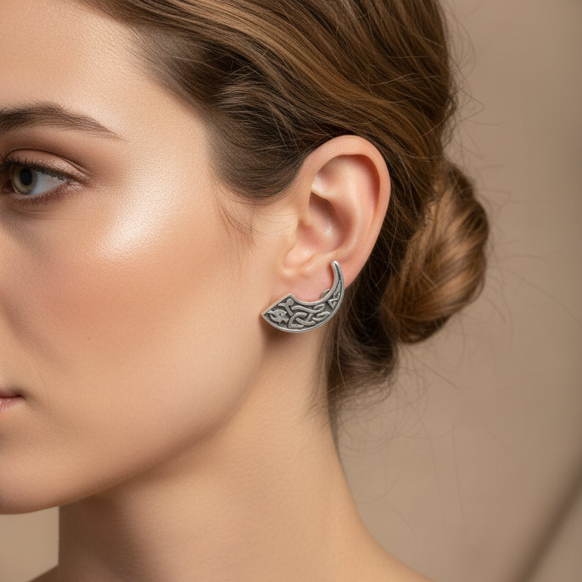 Celtic Dragon Post Back Earrings for Women