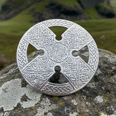 Bold Celtic Cross Brooch - Handmade in Scotland