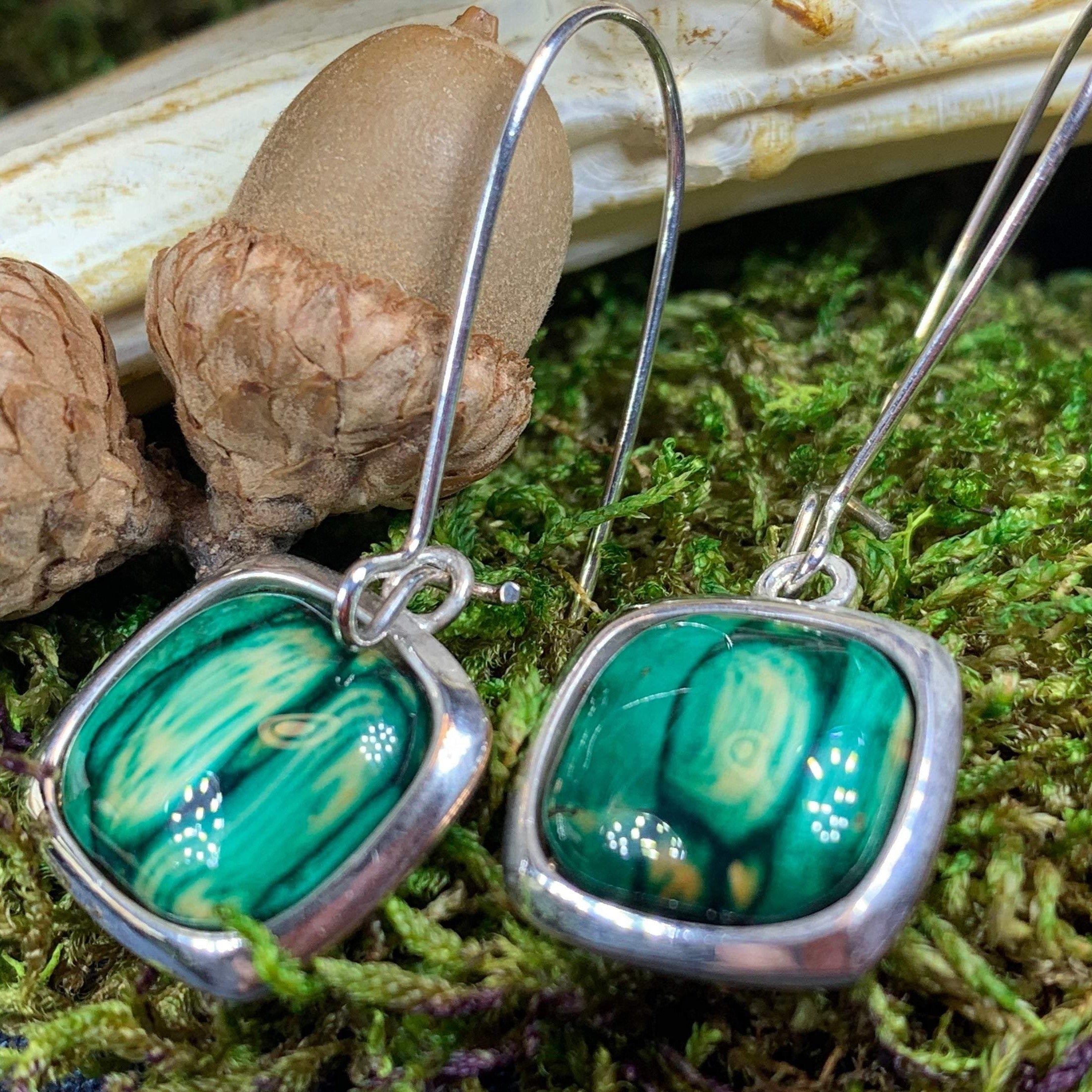 Heathergems Celtic Square Earrings - Handmade in Scotland