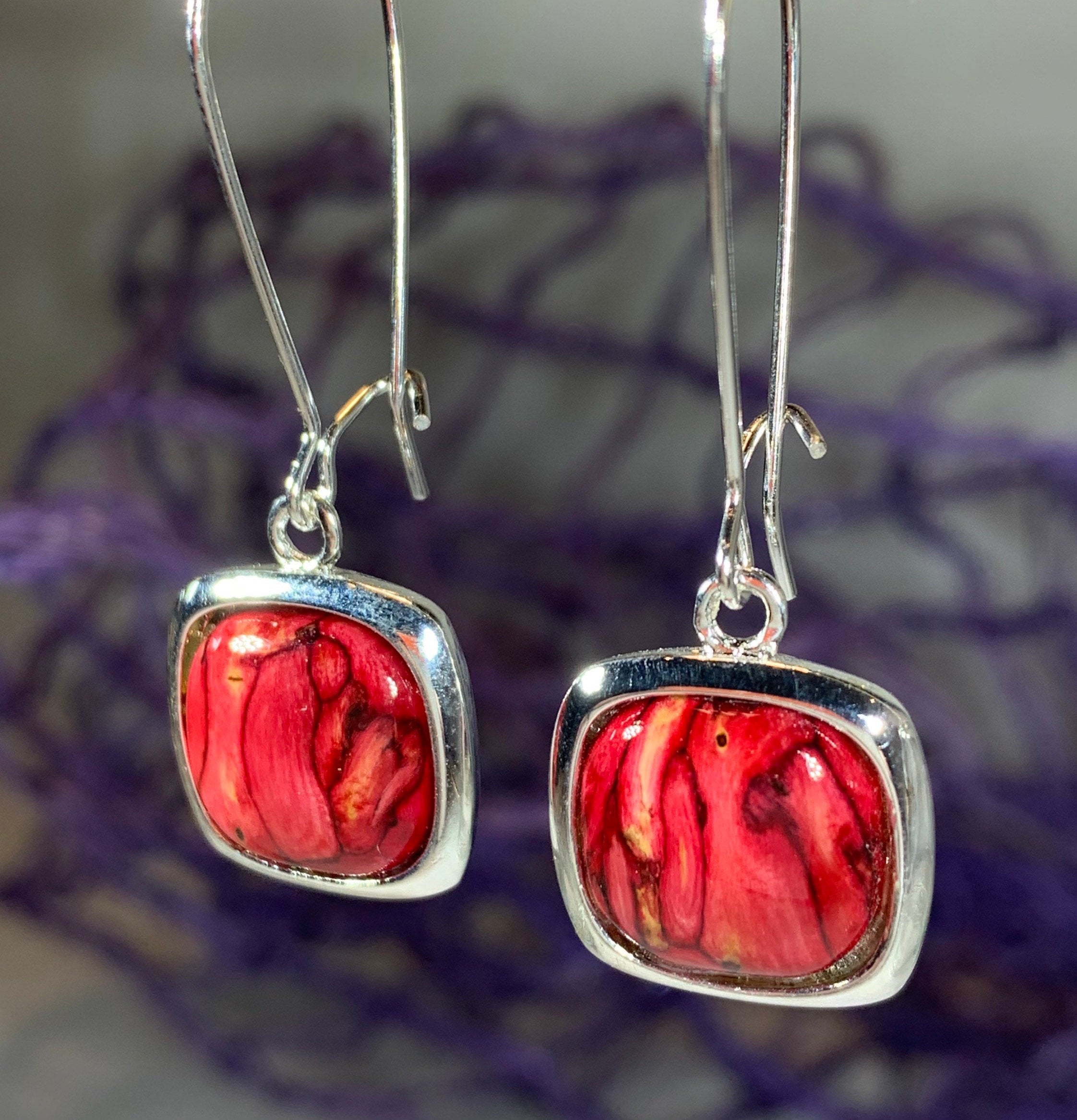 Heathergems Celtic Square Earrings - Handmade in Scotland