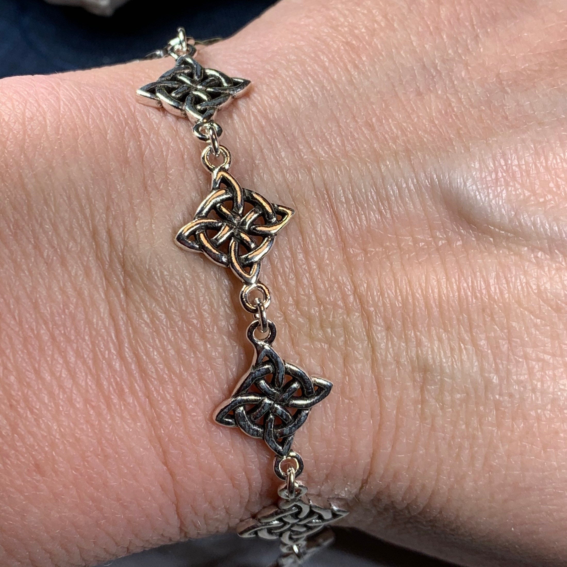 Freya Quaternary Celtic Knot Bracelet in Sterling Silver