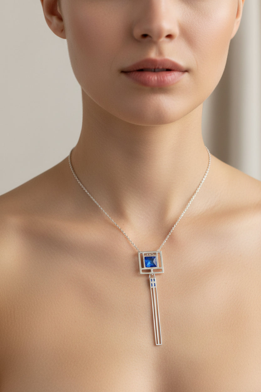 Mackintosh Blue Necklace - Made in Scotland