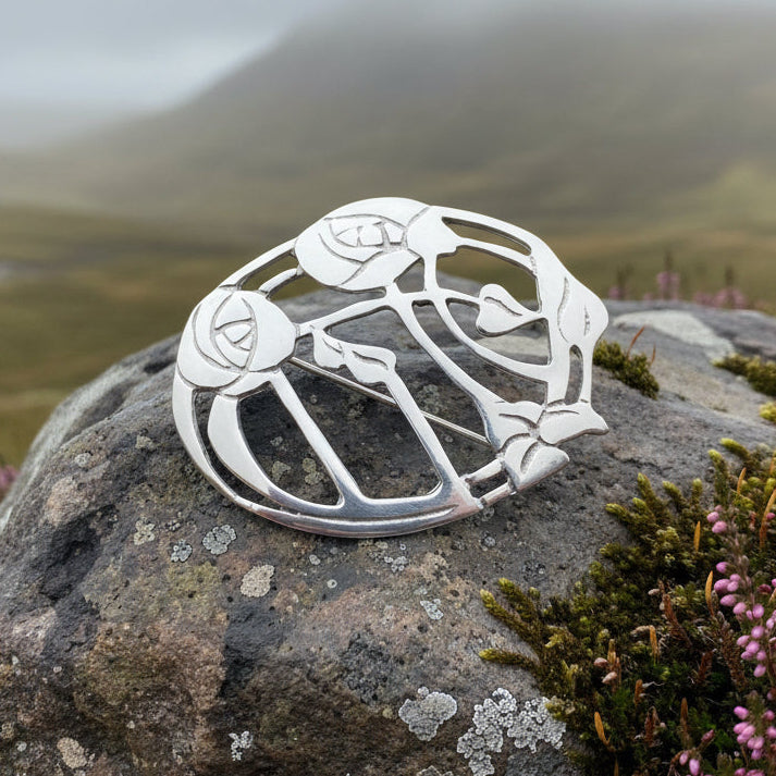 Mackintosh Summer Roses Brooch - Handmade in Scotland