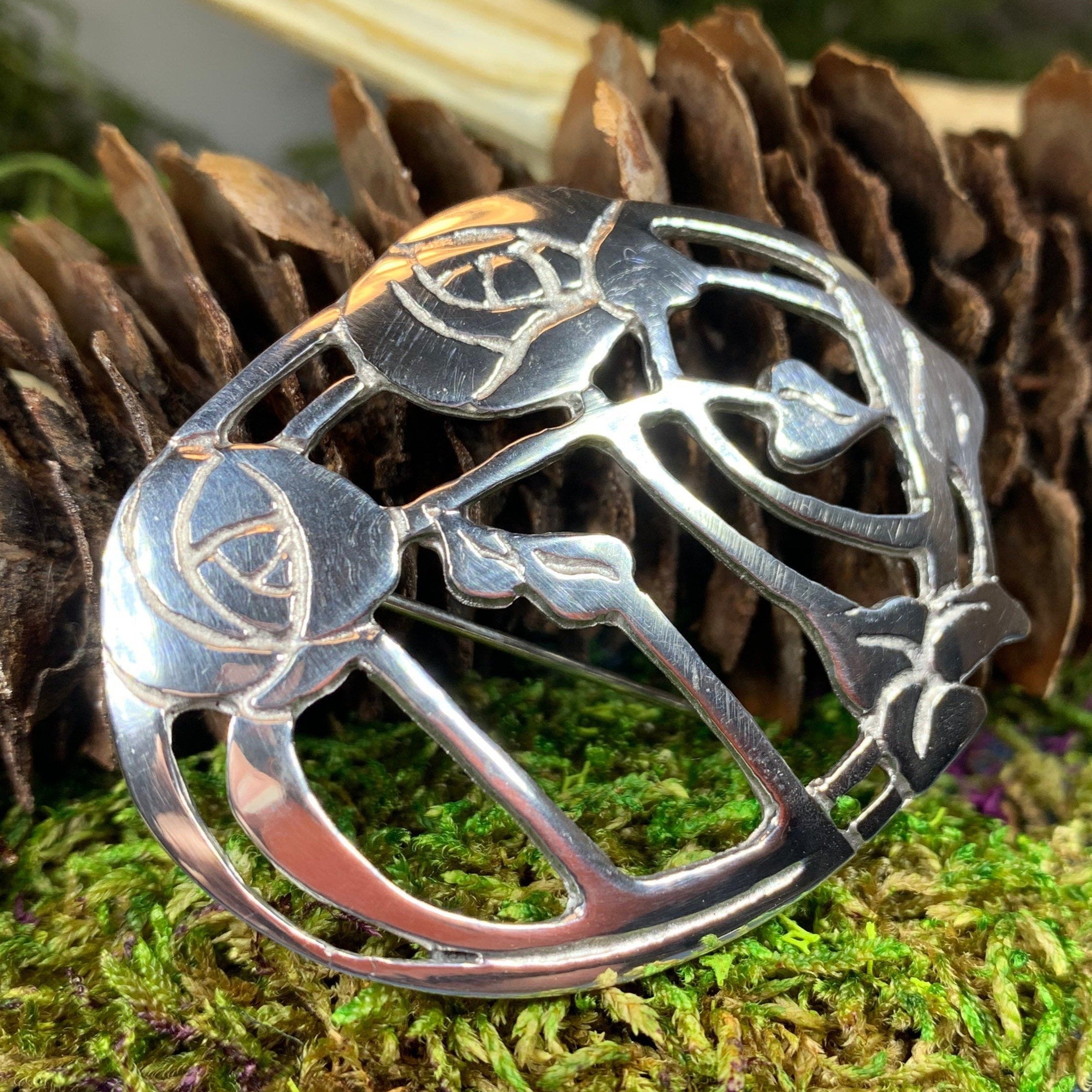 Mackintosh Summer Roses Brooch - Handmade in Scotland