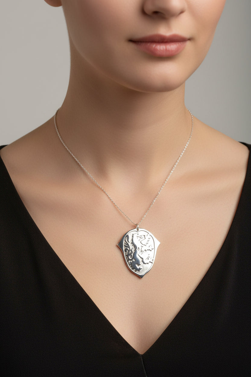 Pewter Lion of Scotland Necklace - Handmade in Scotland