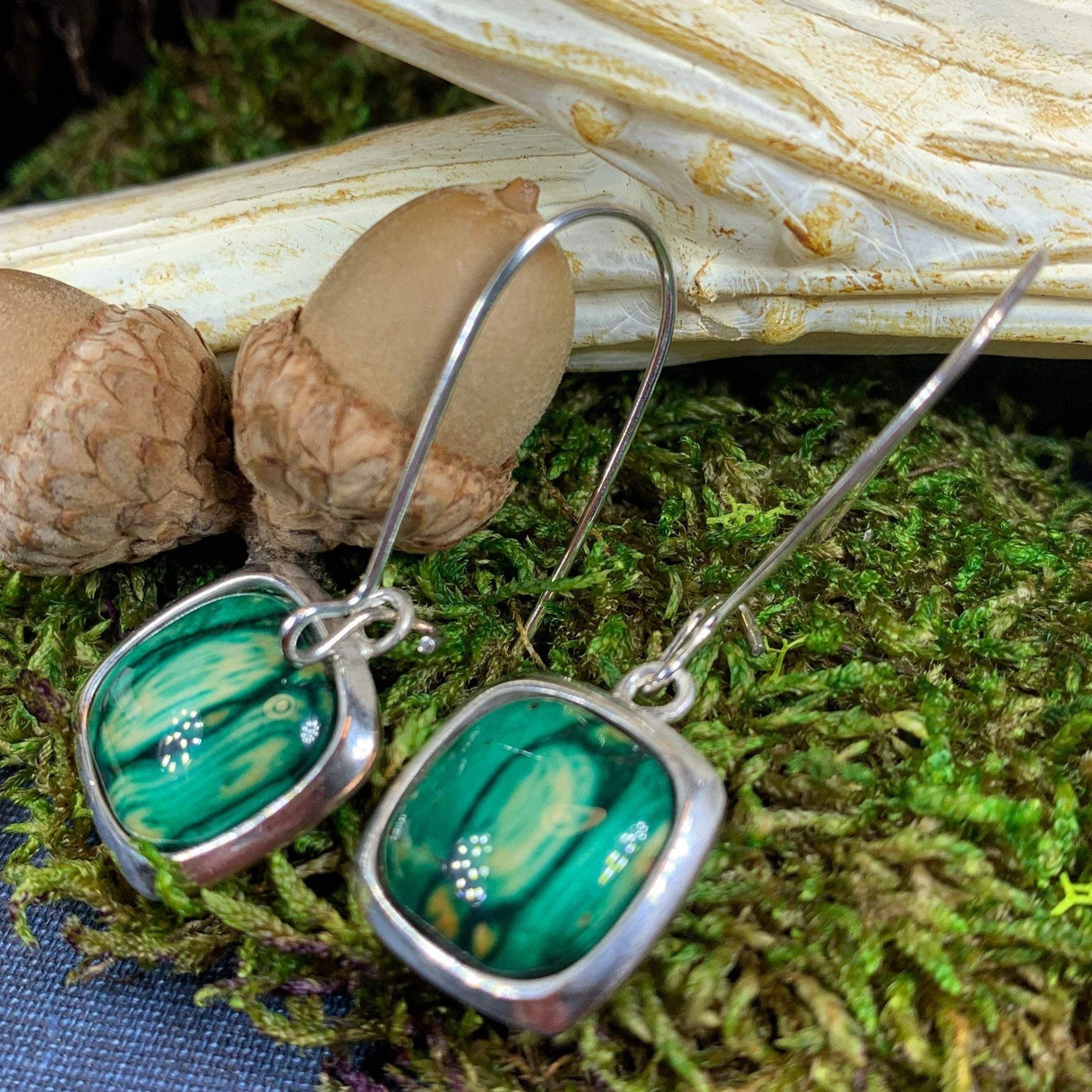 Heathergems Celtic Square Earrings - Handmade in Scotland