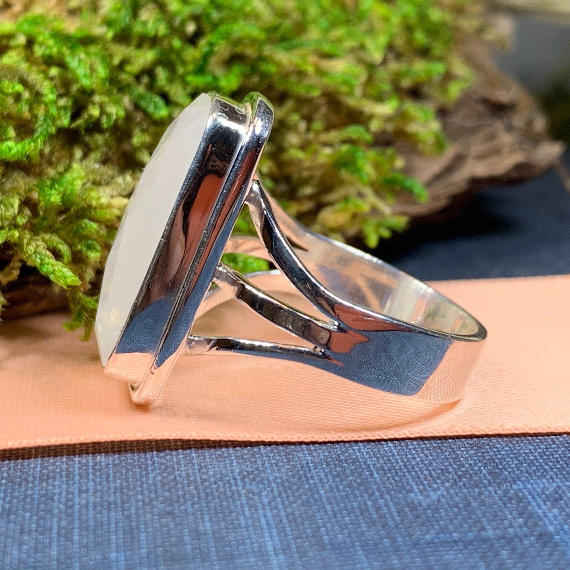 Celtic Dream Moonstone Ring in Sterling Silver