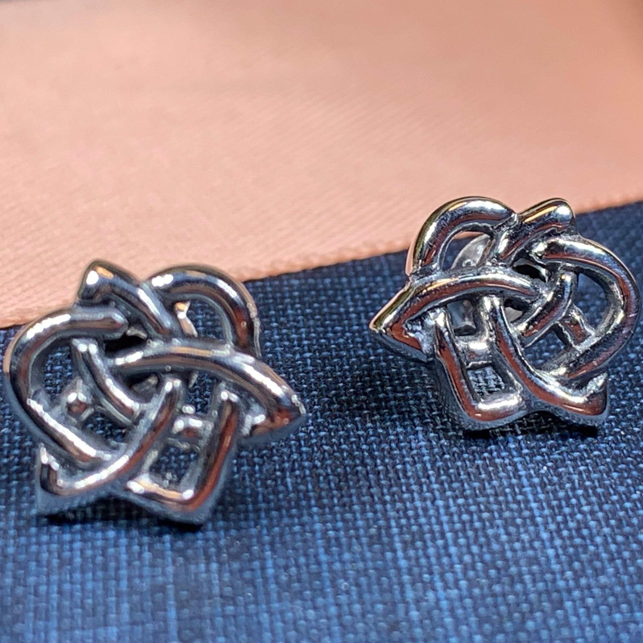 Sylvie Celtic Knot Stud Earrings in Sterling Silver