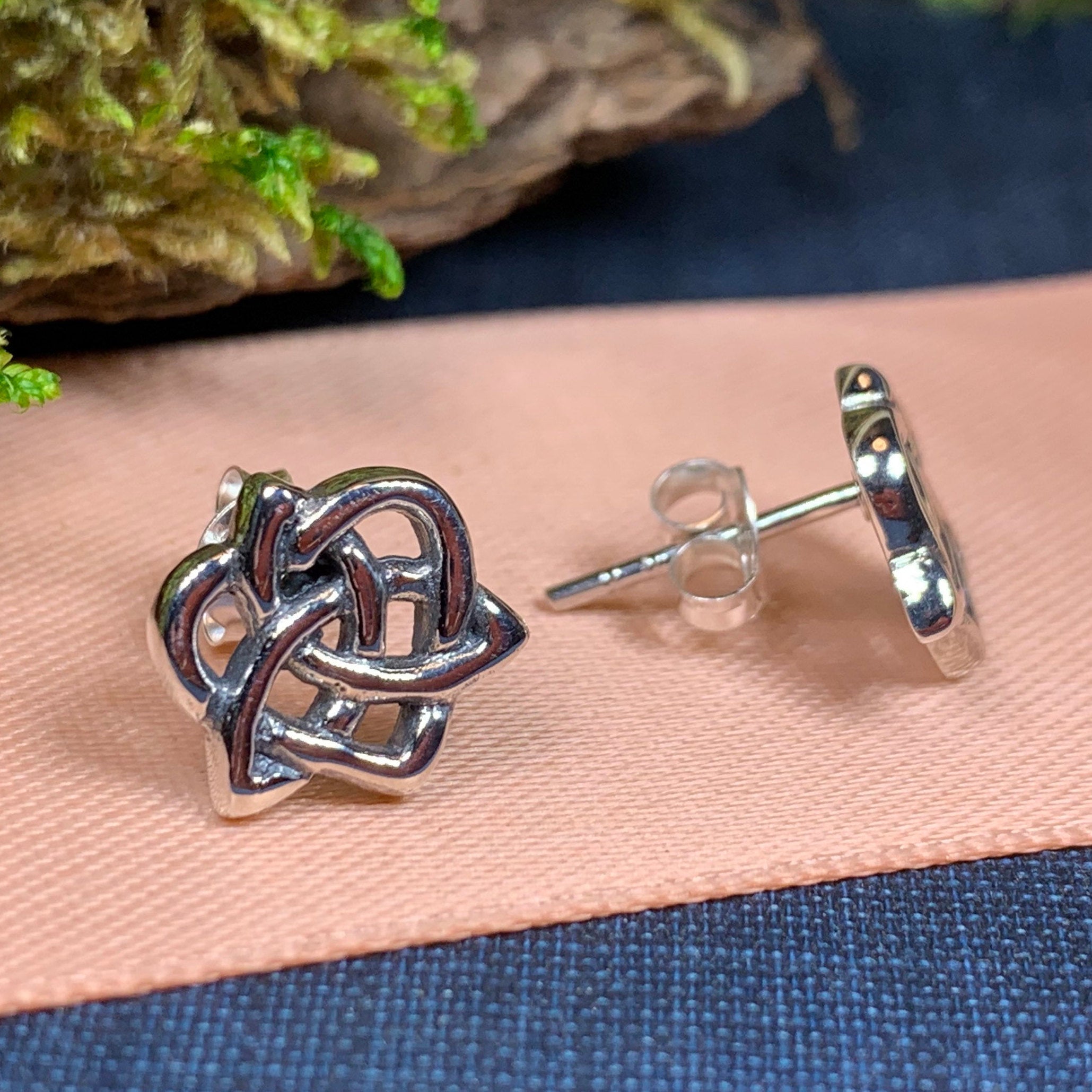 Sylvie Celtic Knot Stud Earrings in Sterling Silver
