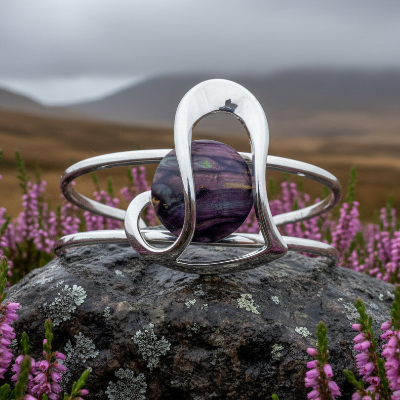 Heathergems Heart Scottish Bracelet - Handmade in Scotland