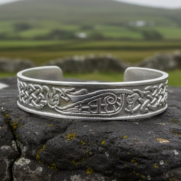 Celtic Raven Cuff Bracelet