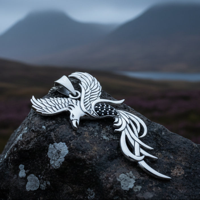 Firebird Phoenix Necklace in Sterling Silver