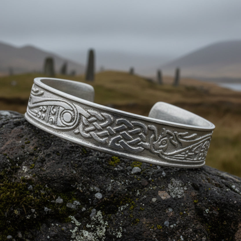 Celtic Raven Cuff Bracelet