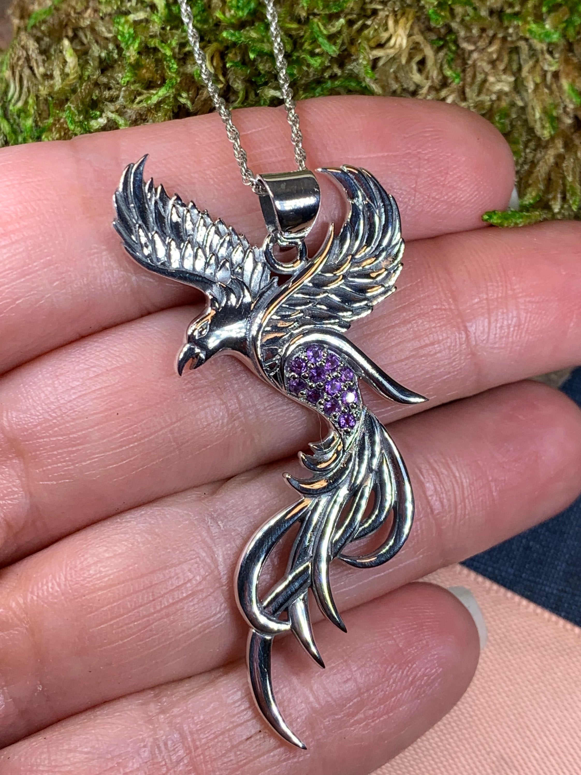 Firebird Phoenix Necklace in Sterling Silver