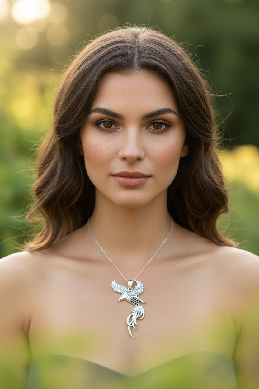 Firebird Phoenix Necklace in Sterling Silver