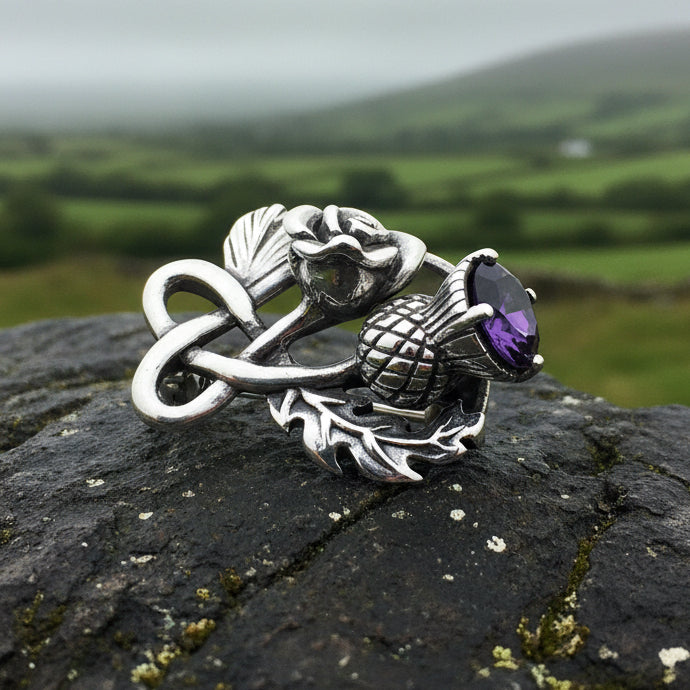 Thistle and Rose Brooch