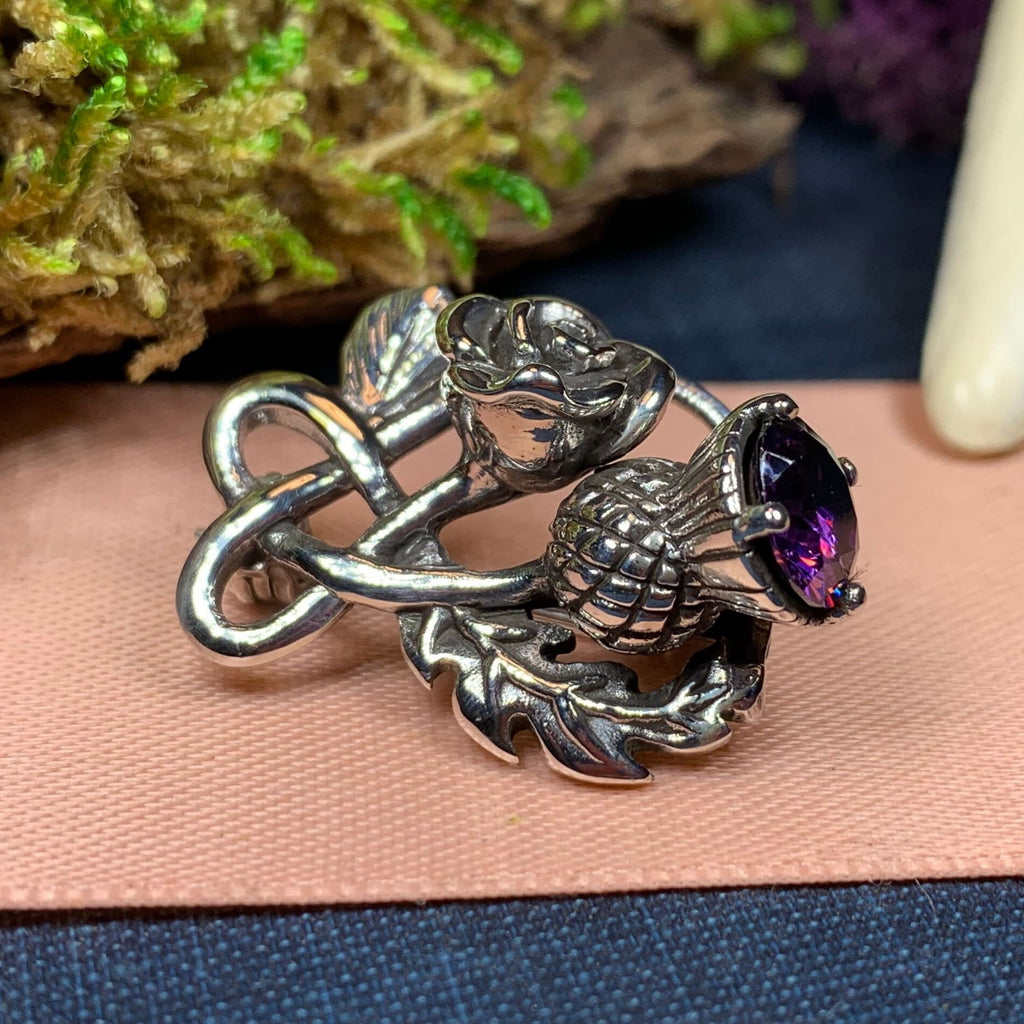 Thistle and Rose Brooch