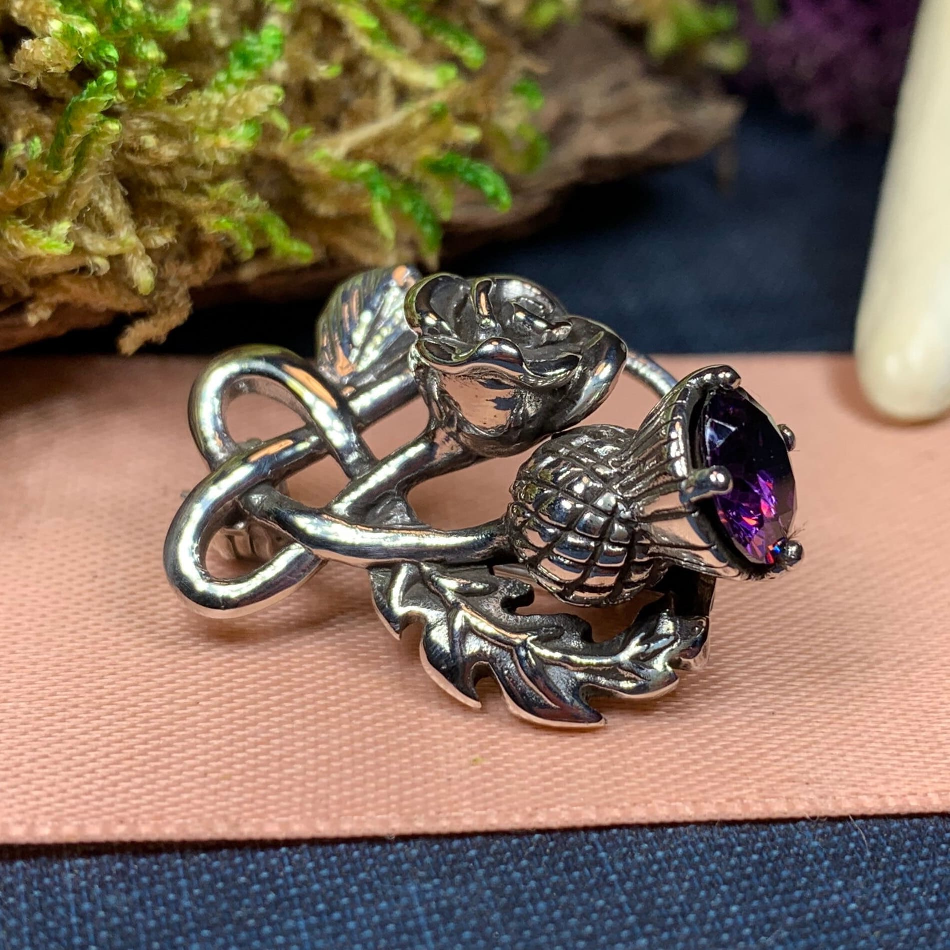 Thistle and Rose Brooch