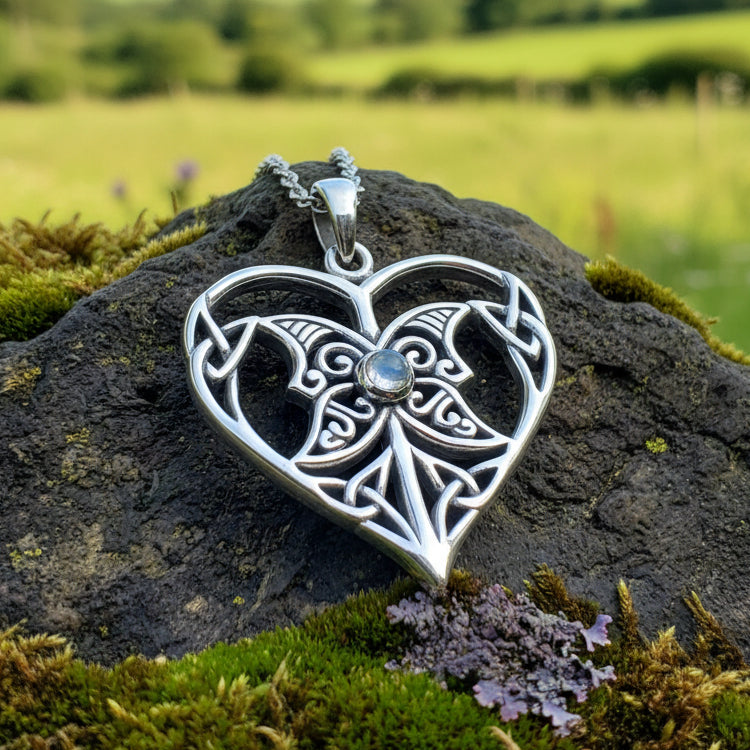 Lumina Celtic Heart Necklace in Sterling Silver