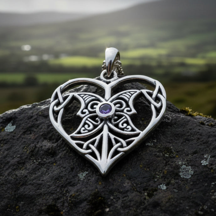 Lumina Celtic Heart Necklace in Sterling Silver