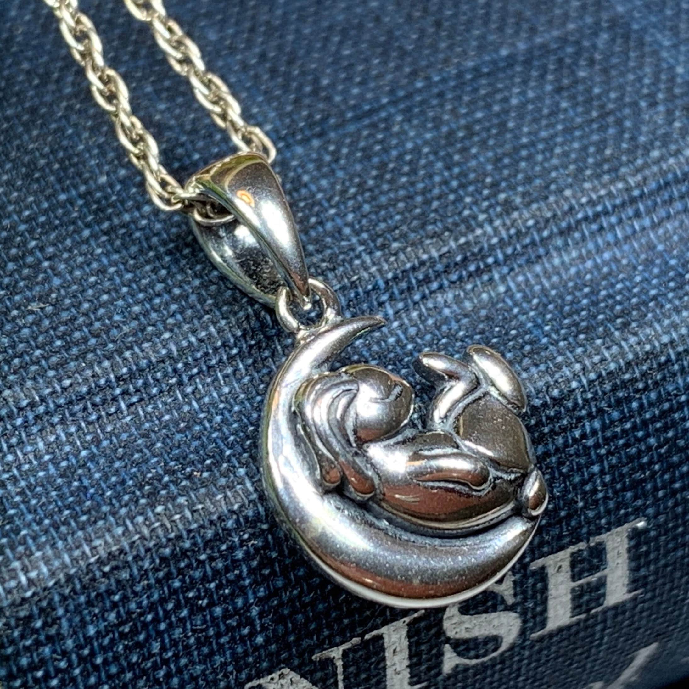 Sleepy Rabbit Moon Necklace