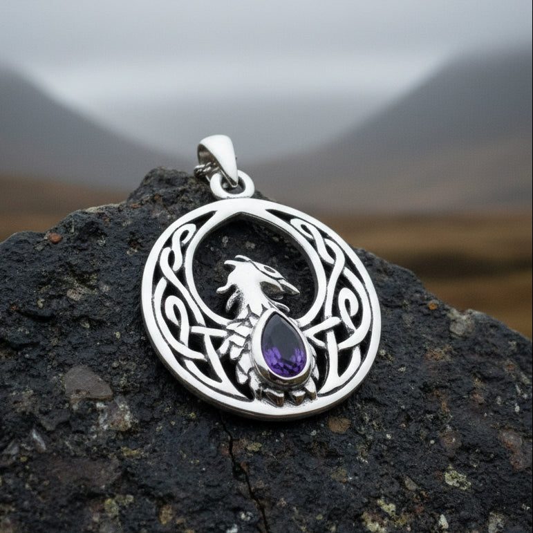 Celtic Phoenix Necklace in Sterling Silver