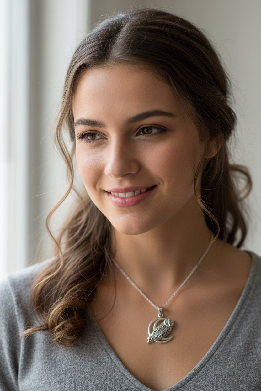 Celtic Midnight Owl Necklace