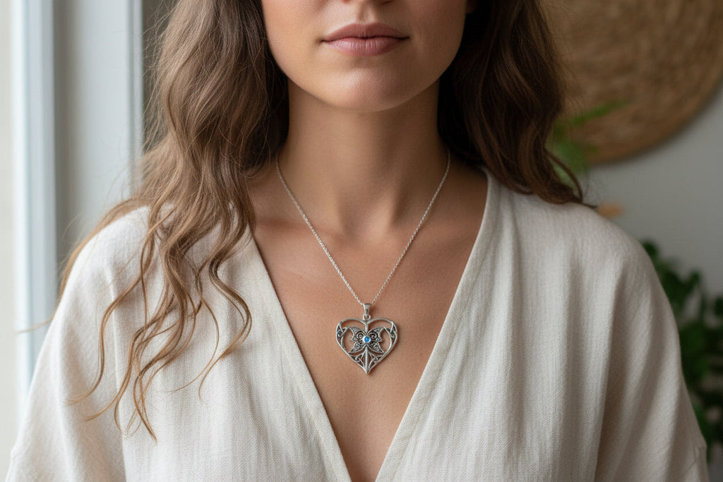 Lumina Celtic Heart Necklace in Sterling Silver