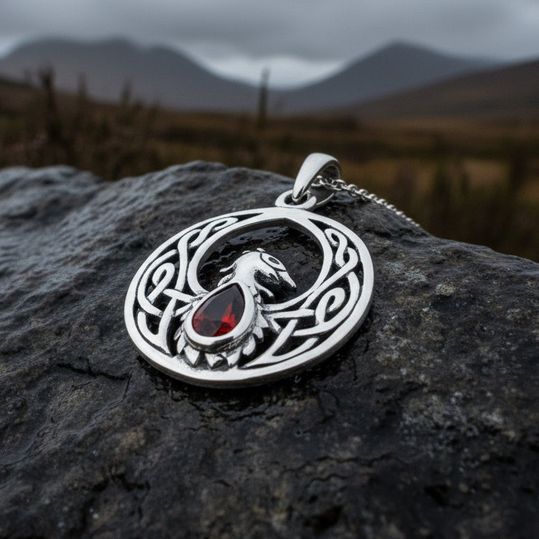 Celtic Phoenix Necklace in Sterling Silver