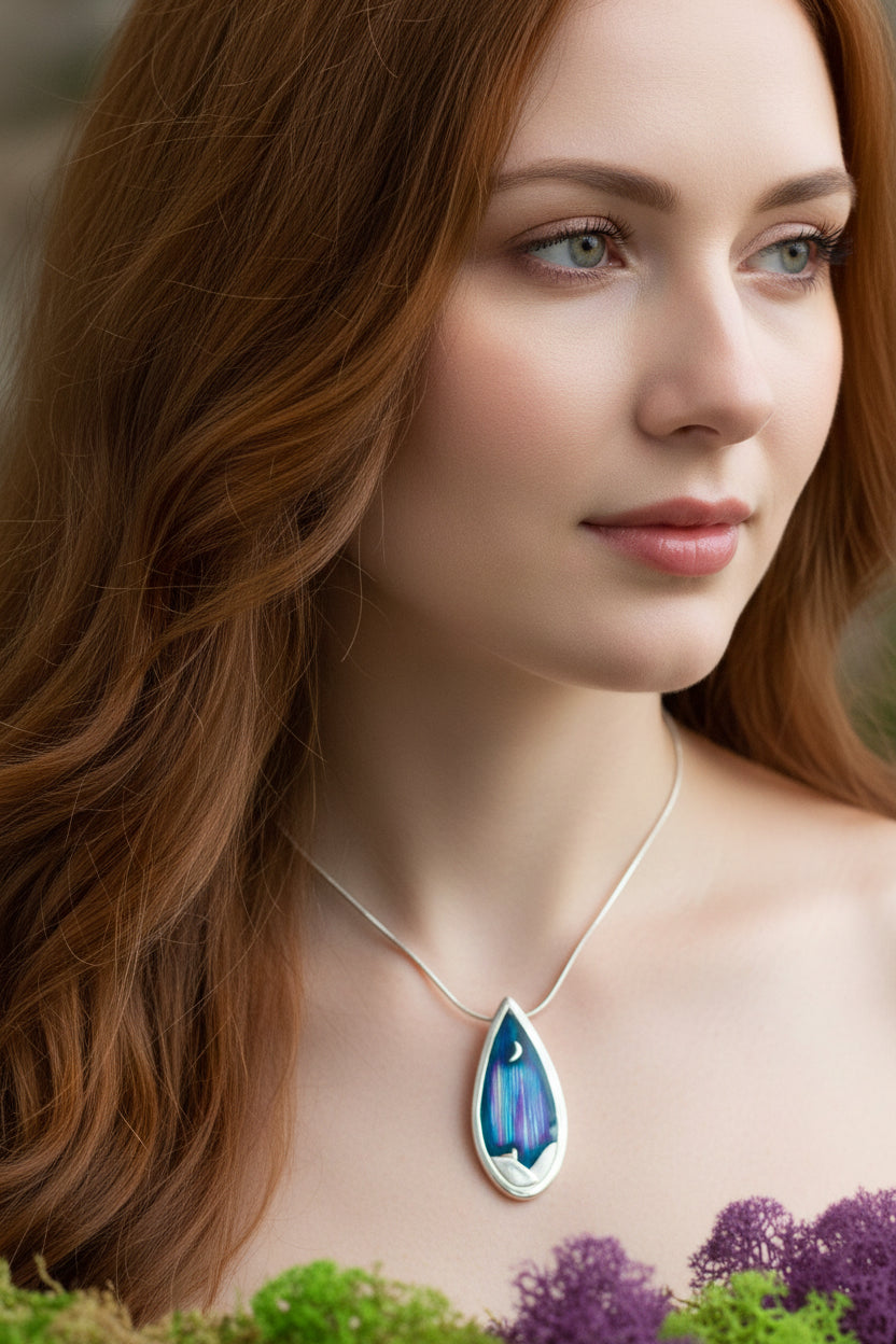 Northern Lights Sky Necklace - Handmade in Scotland