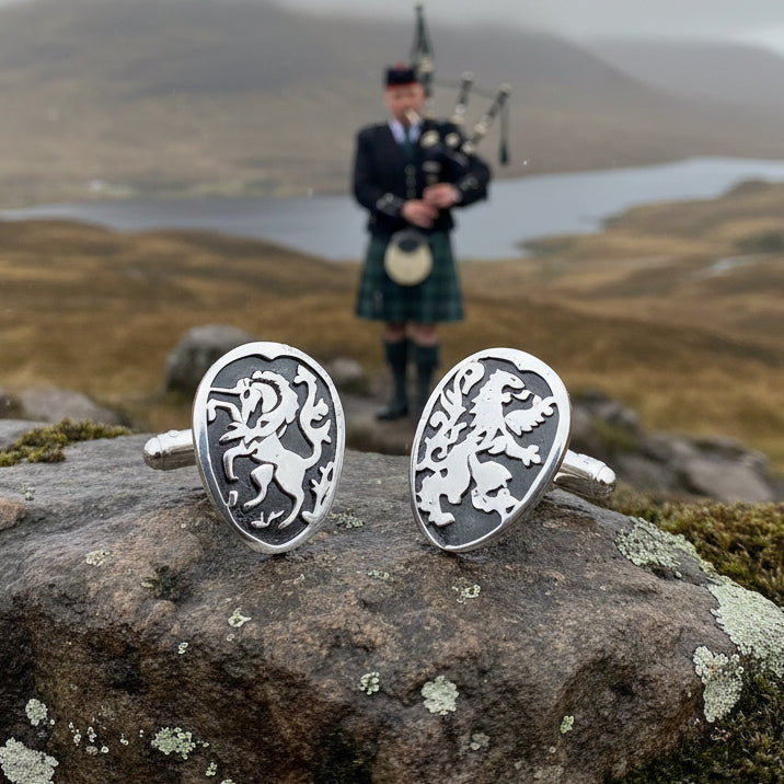 Lion & Unicorn of Scotland Cufflinks - Handmade in Scotland