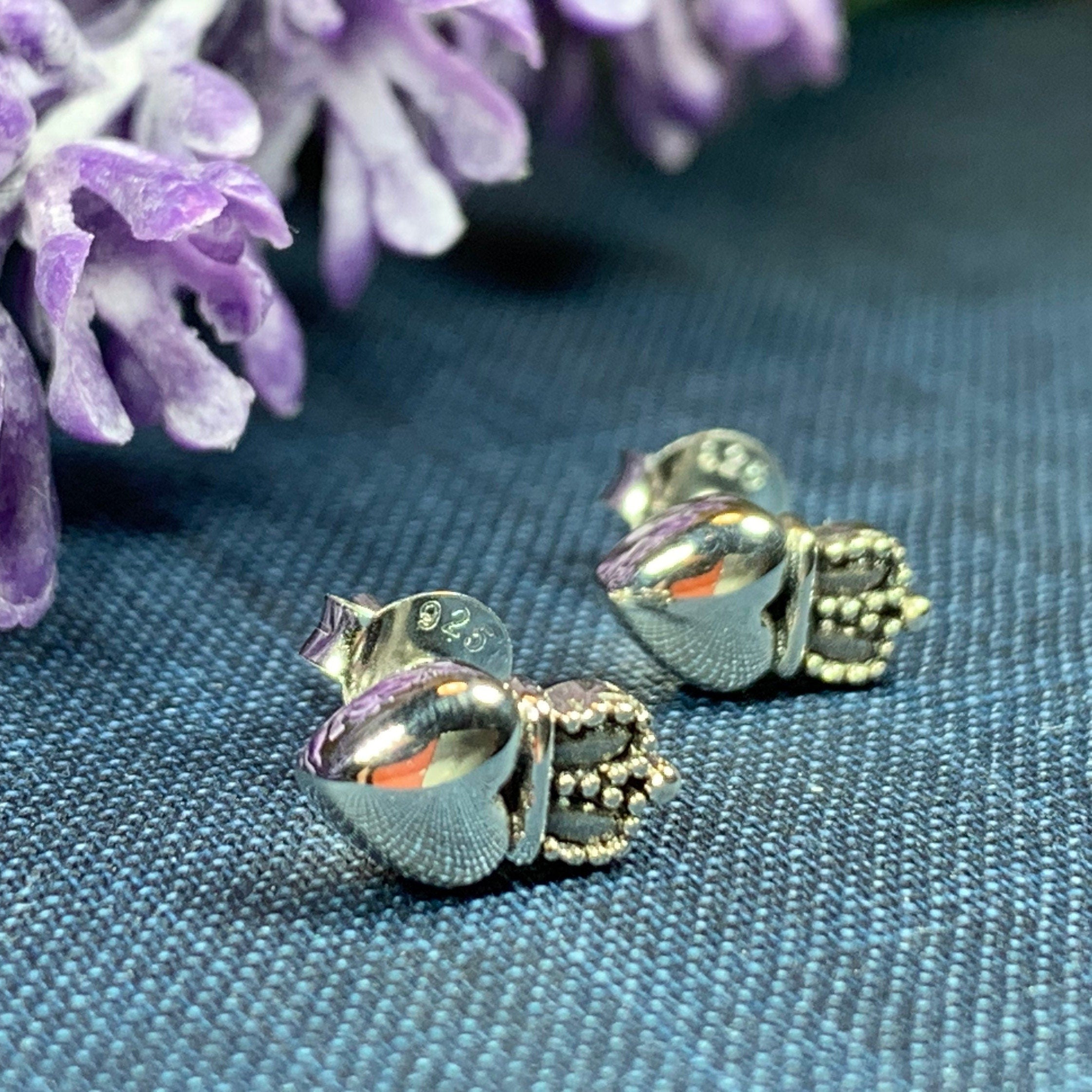 Dorcas Irish Claddagh Earrings in Sterling Silver