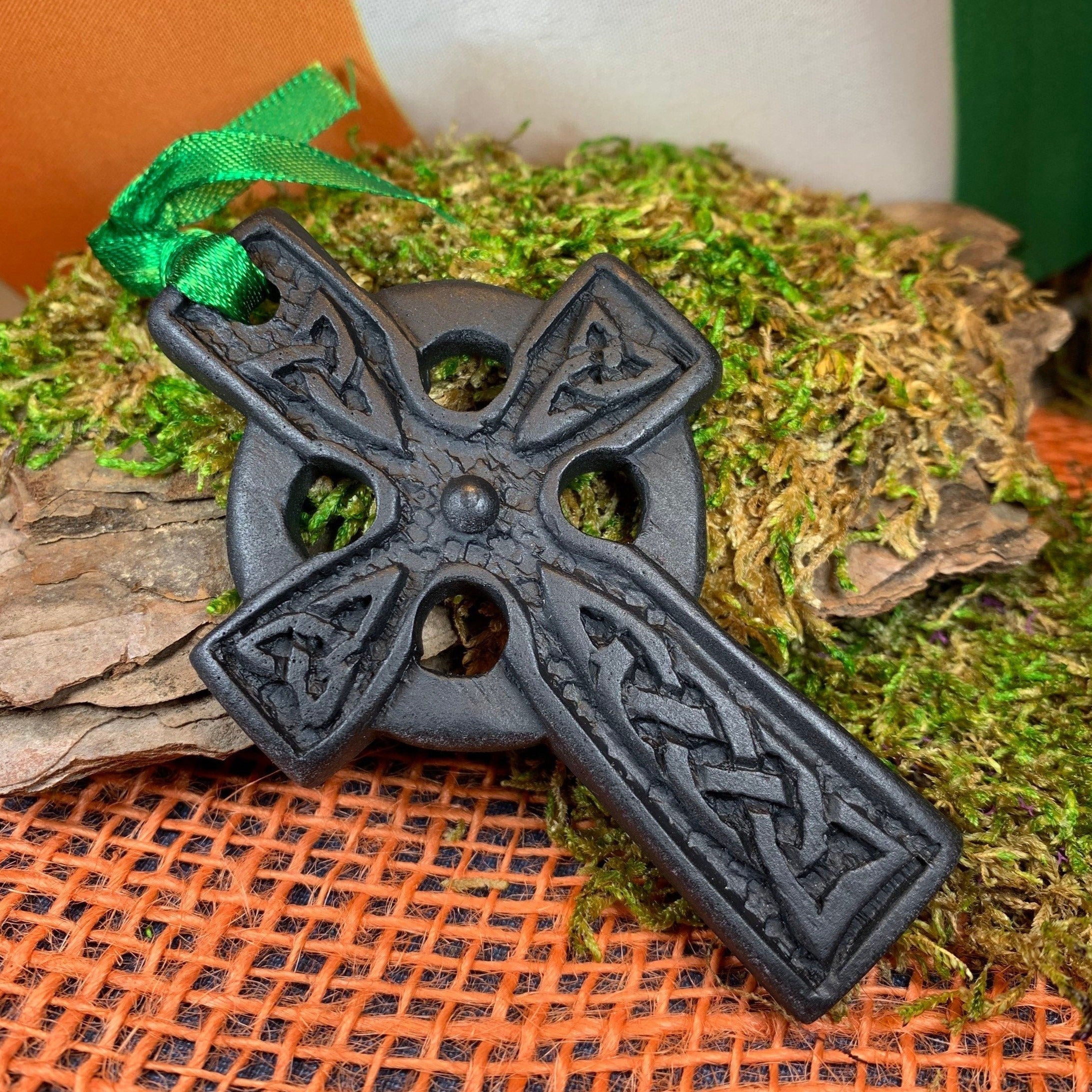 Irish Turf Celtic Cross Ornament