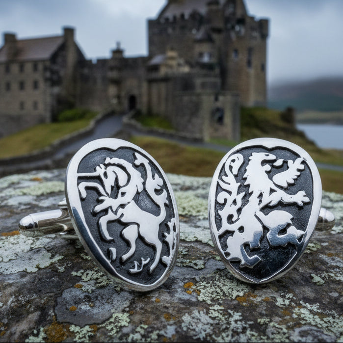 Lion & Unicorn of Scotland Cufflinks - Handmade in Scotland