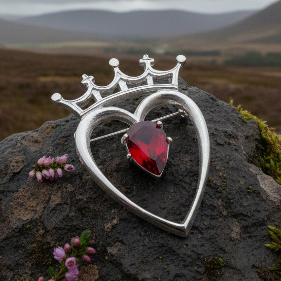 Ruby Luckenbooth Brooch - Handmade in Scotland