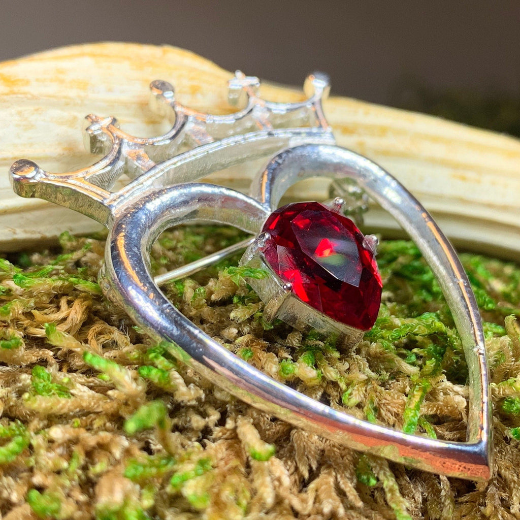 Ruby Luckenbooth Brooch - Handmade in Scotland