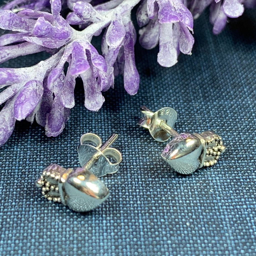 Dorcas Irish Claddagh Earrings in Sterling Silver