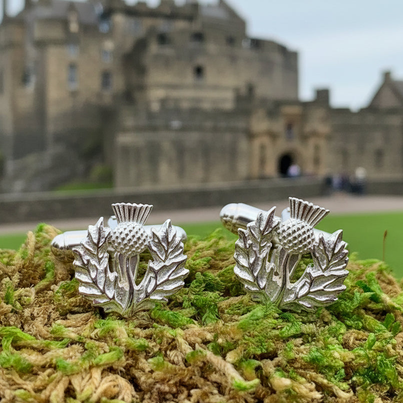Alba Thistle Cuff Links - Handmade in Scotland