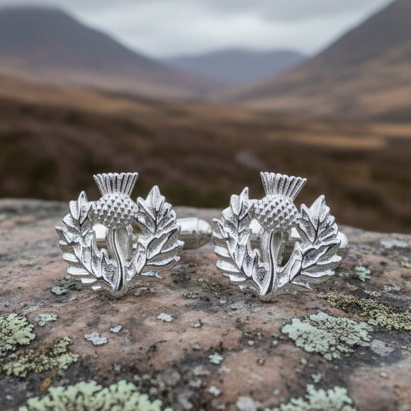 Alba Thistle Cuff Links - Handmade in Scotland