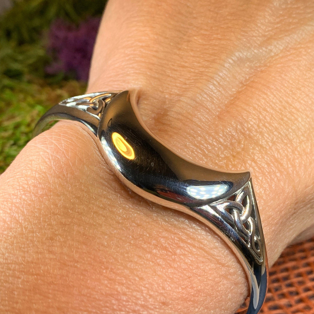 Lucina Celtic Moon Cuff Bracelet in Sterling Silver