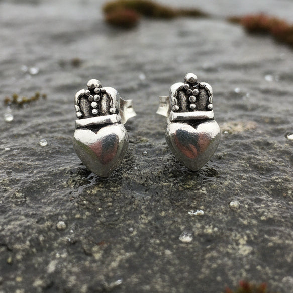Dorcas Irish Claddagh Earrings in Sterling Silver