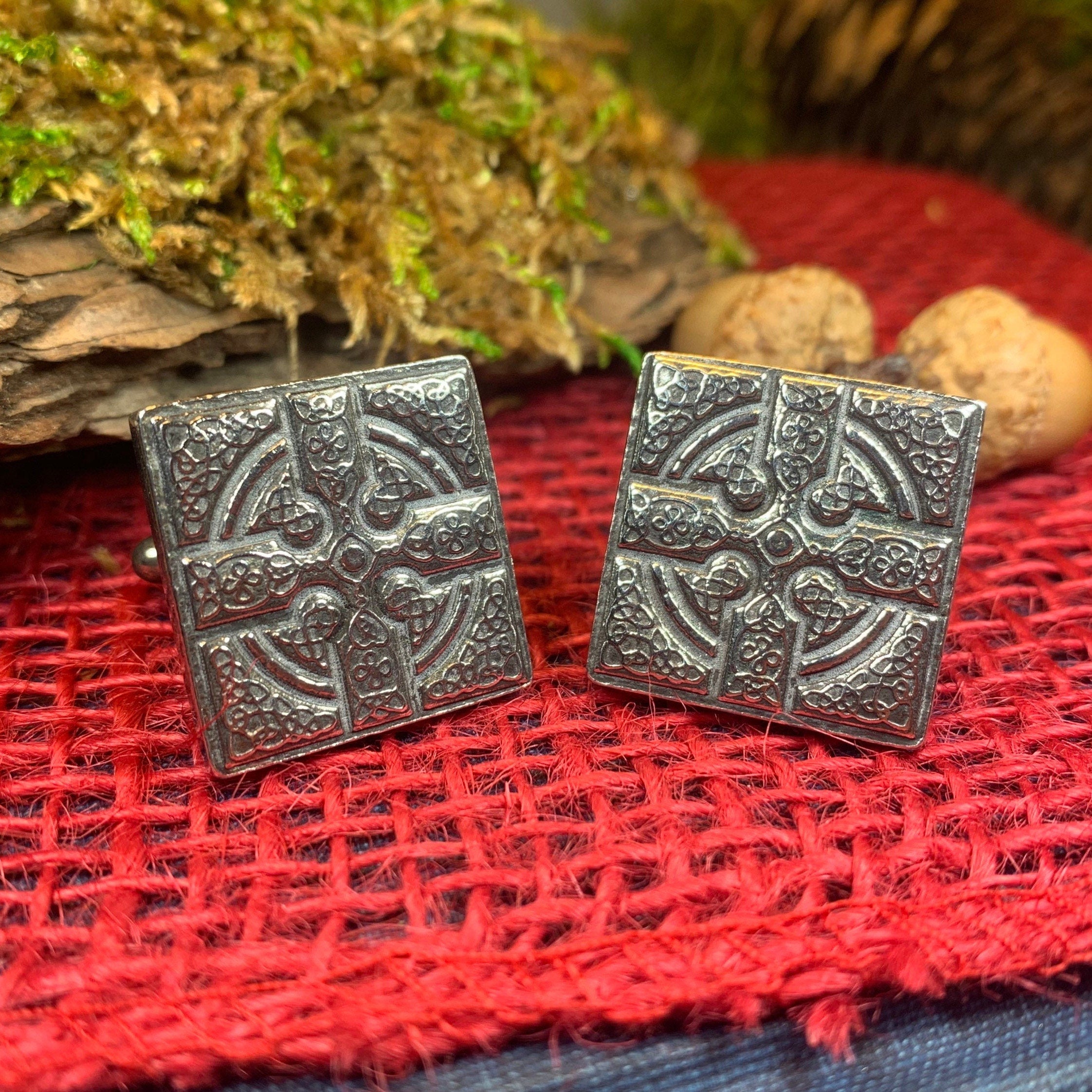 Celtic Cross Cufflinks - Handmade in Scotland