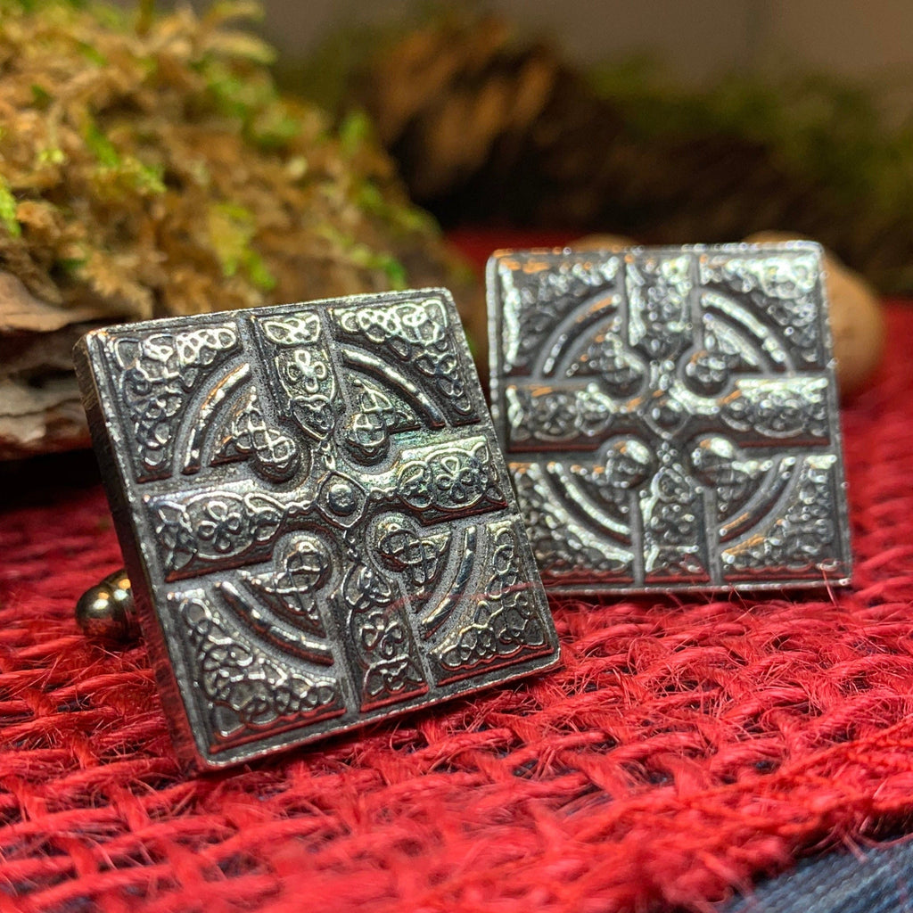 Celtic Cross Cufflinks - Handmade in Scotland