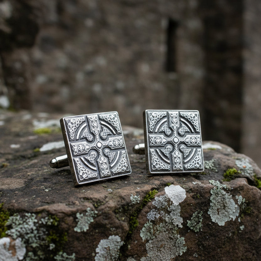 Celtic Cross Cufflinks - Handmade in Scotland