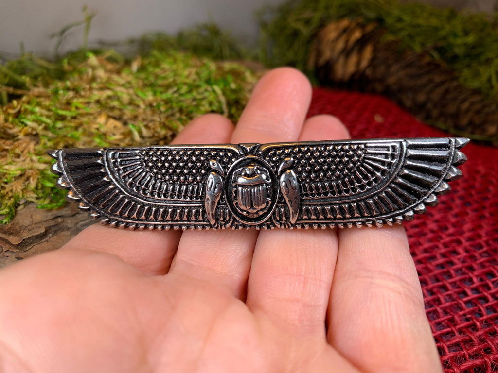 Scarab Pewter Hair Clip for Women