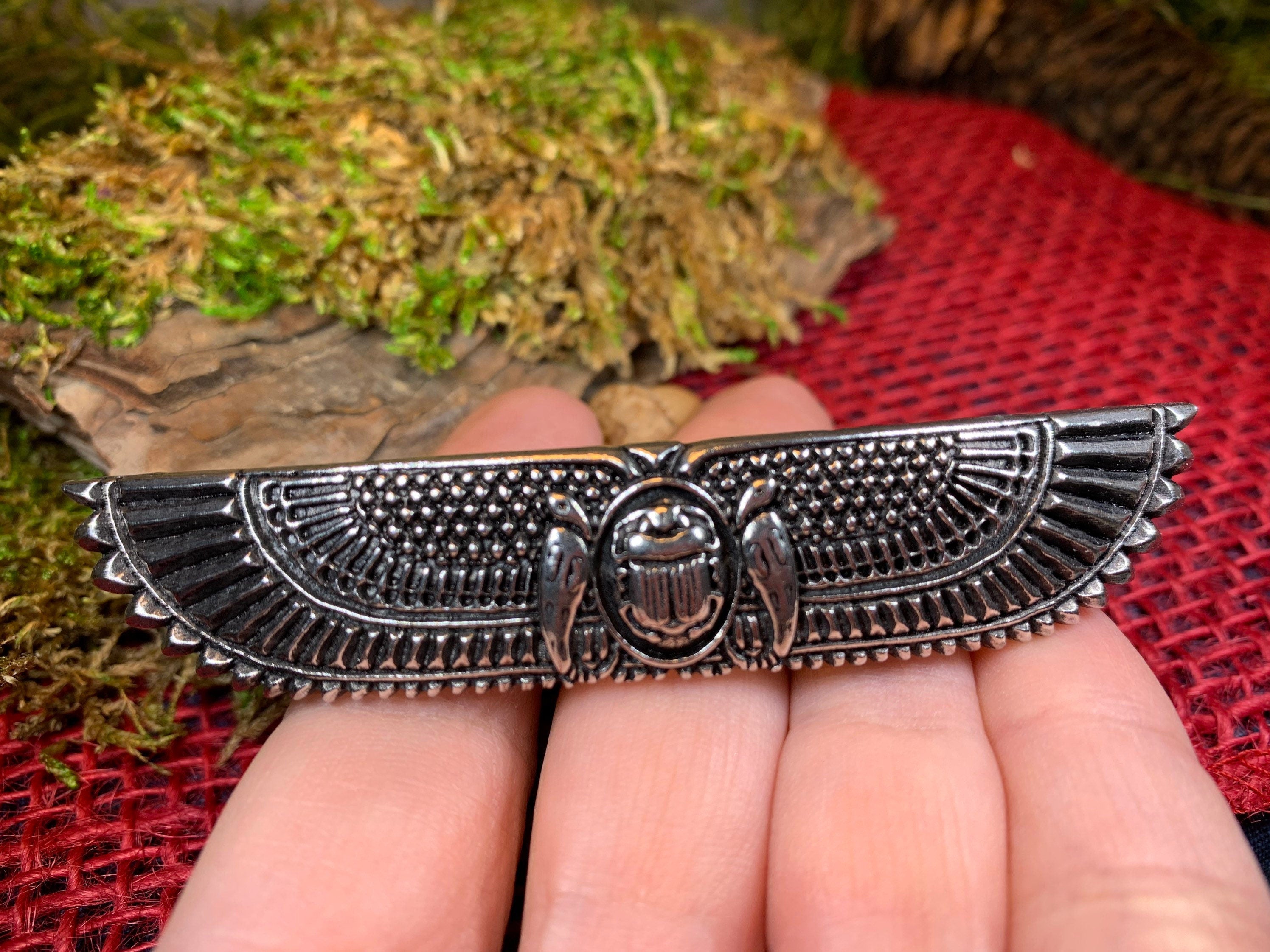 Scarab Pewter Hair Clip for Women